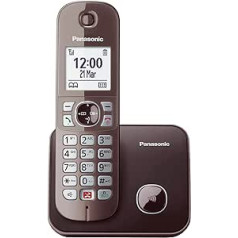 Panasonic KX-TG6851GA bezvadu tālrunis (bloķēt līdz 1000 tālruņu numuriem, skaidrs fonta lielums, skaļš klausule, pilna divpusējā brīvroku zvanīšana) Mocha Brown