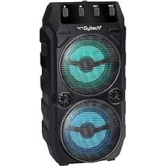 Sytech Microbeat Series 2x3 10W RMS/75pmpo uzlādējams BT Mic LED portatīvais skaļrunis