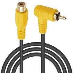 Duttek RCA Cable 1.5 m RCA Male to Female Gold-Plated Connectors for Home Cinema, Subwoofer, HDTV, Home Stereo, DVD or Other with Audio Connection Devices