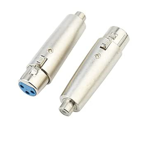 iYueMps XLR–RCA adapteris, 3 kontaktu XLR mātītes–RCA mātītes adapteris audio mikrofonam (2 x RCA mātīte–XLR māte)