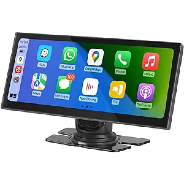 Road Top 2023 jauninājums bezvadu Carplay un Android automašīnai, jaunākais 8,9 collu Full HD skārienekrāna pārnēsājams automašīnas radio uztvērējs, automašīnas radio ar spoguļa saiti, navigācija, Bluetooth, kamera