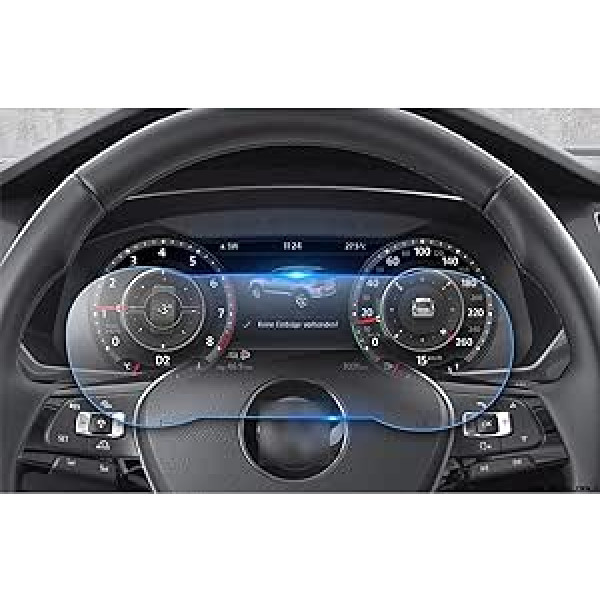 LFOTPP 12,3 collu instrumentu paneļa ekrāna aizsargs, kas saderīgs ar VW Tiguan 2 MK2 GTE Allspace Active Info Display, Pret pirkstu nospiedumu rūdīta stikla 9H pret skrāpējumiem izturīgs instrumentu paneļa ekrāns