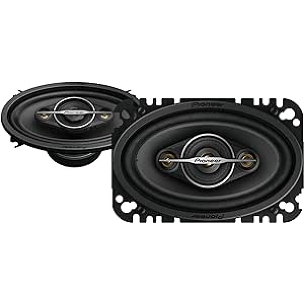 Pioneer TS-A4671F 4x6 4 virzienu koaksiālo skaļruņu komplekts ar 2 skaļruņiem (maksimāli 210 W, katrs 30 W), jaudīga skaņa, augsta efektivitāte, 42 mm uzstādīšanas dziļums, 93 x 153 mm uzstādīšanas izgriezums