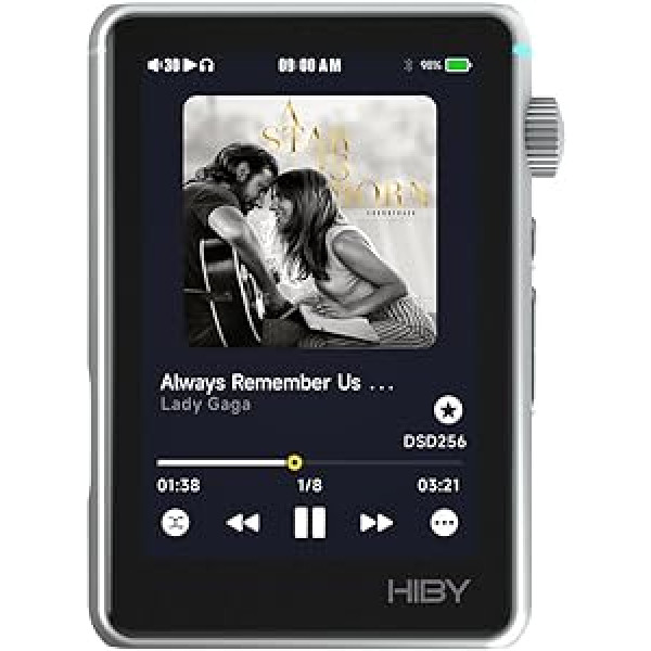 HiBy Hiby R3 II Hi-Res Music Player, DAC Dual ES9219C, DSD256, MQA16X, 3.2 Inch Display (Silver)