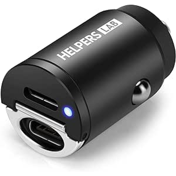 12 V Plug USB C, 45 W Cigarette Lighter USB C Car Adapter [PPS PD 45W QC 3.0] Super Mini All-Metal Car Charger USBC Quick Charge Compatible with iPhone 15/14/13/12 Pro Max, Galaxy S23 S22