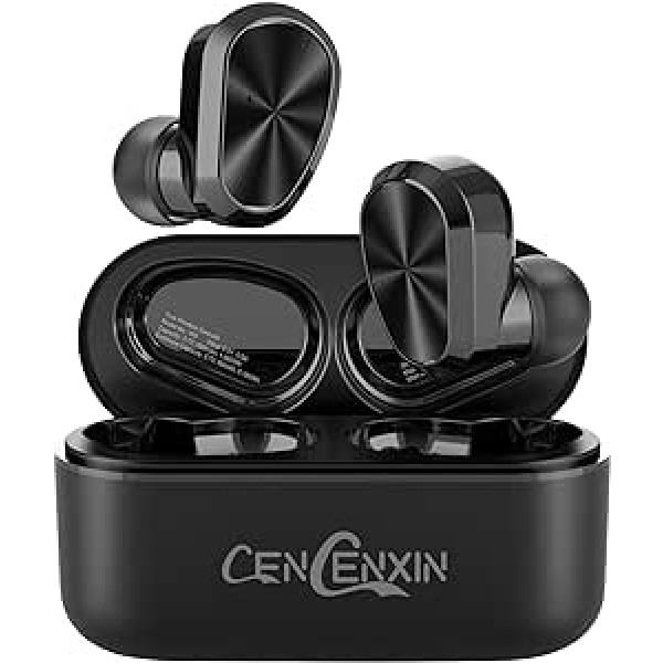 CENCENXIN-W9-Kabellose Ohrhörer, kabellose Bluetooth-Kopfhörer Stereo In-Ear Kopfhörer ar Mikrofonu, IPX7 wasserdicht, USB-C-Ladung für Arbeit, Home Office (Klavierschwarz)