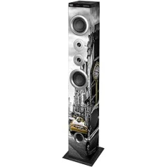 Trevi XT 104 BT Soundtower Turm-Lautsprecher, Bluetooth, MP3, USB, SD, AUX-In, Farbe NY Taxi