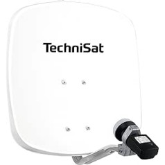 TechniSat DIGIDISH 45 satelītantena 1 lietotājam (45 cm maza satelītu sistēma — pilns komplekts ar sienas stiprinājumu un satelīta meklētāju V/H-LNB) Balts