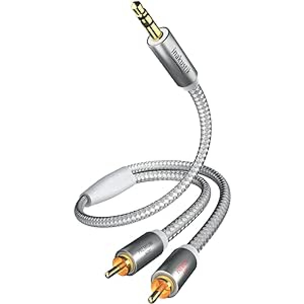 In-akustik Premium II 3,5 mm ligzdas spraudnis uz 2x RCA vīrišķo 1,5 m balts