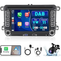 2G 32G DAB automašīnas radio 2Din Android 11 Carplay ar navigācijas sistēmu priekš VW Passat B6 B7 Golf 5 6 Touran Polo Caddy Seat 7 collu automašīnas radio stereo ar Bluetooth Android Car WiFi FM RDS HI-FI 3USB AHD