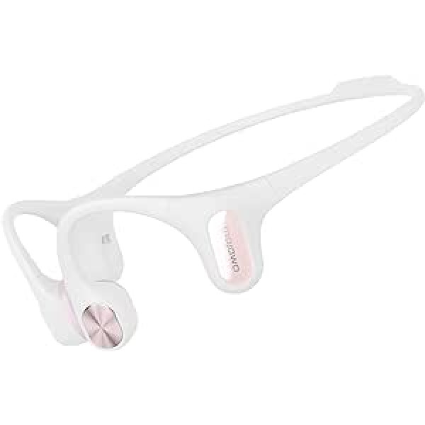 mojawa Run Air Bone Conduction austiņas, bezvadu Bluetooth austiņas ar dziļu basu un drošu piegulšanu, IP67 ūdensizturīgas skriešanas treniņiem, baltas