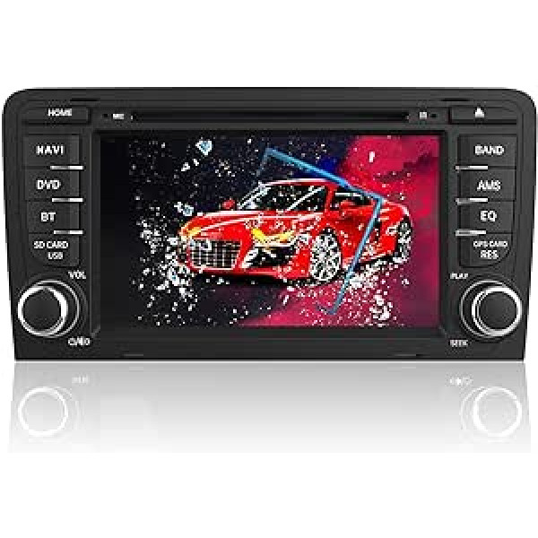 AWESAFE Automobilinis radijas su navigacijos sistema Audi, palaiko DAB+ CD DVD SD USB Bluetooth MirrorLink valdymas ant vairo dvigubas DIN RDS radijas