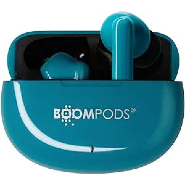 Boompods Skim True Wireless Bluetooth austiņas, bezvadu austiņas, TWS ieliekamās austiņas ar ENC mikrofonu, IPX4 aizsardzības ausu uzgaļi, līdz 20 stundām atskaņošanas laiks, zils