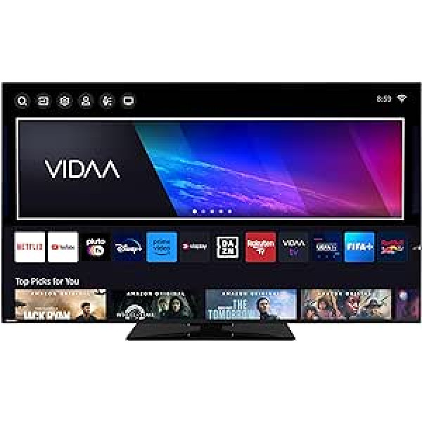 Toshiba 65 collu VIDAA TV (4K UHD viedais televizors, HDR Dolby Vision, trīskāršs uztvērējs, Bluetooth, Dolby Audio) 65UV3463DAW [2024]