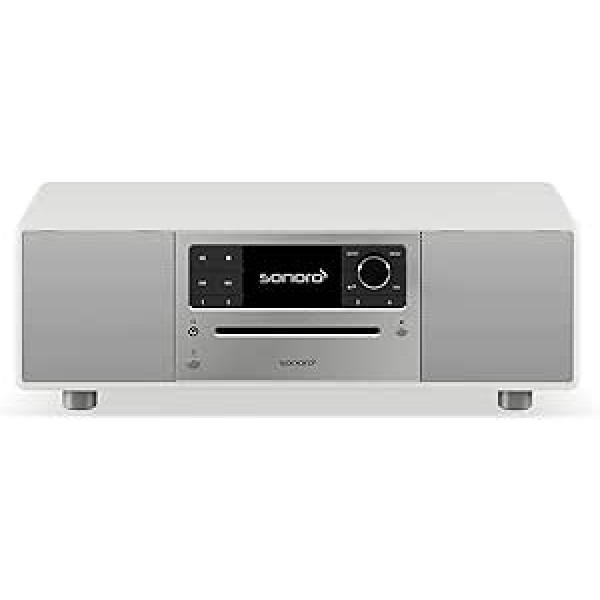 sonoro Prestige Compact System with CD Player, Bluetooth and Internet Radio (FM, Wi-Fi, DAB Plus, Spotify, Amazon, Deezer) White