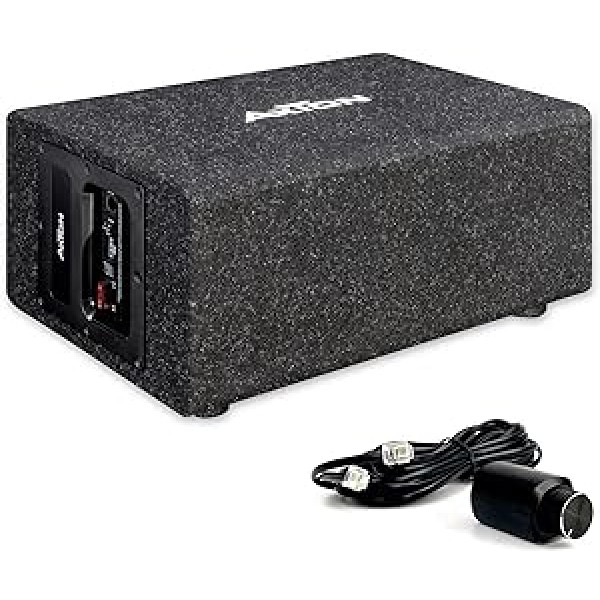 AXTON ATB120QBA Compact 20 cm / 8 collu aktīvais zemfrekvences skaļrunis ar 100 W RMS pastiprinātāju, Active Bass Reflex Bass Box automašīnai, kravas automašīnai, dzīvojamai mājai, Plug & Play vienkārša uzstādīšana