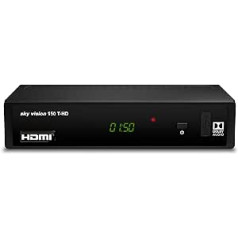 Sky Vision Vision DVB-T2 imtuvas Italijai (itališkas meniu, HD imtuvas, antenos imtuvas, HEVC H.265 dekoderis, HDMI, USB 2.0, LAN, SCART, Dolby Digital Plus), juoda 150T