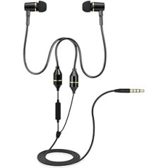 Docooler FC12 stereo mūzikas audio austiņas 3,5 mm pret radiācijas gaisa caurules austiņas ausīs ievietojamas austiņas ar melnu mikrofonu viedtālruņiem, galddatoriem, klēpjdatoriem, planšetdatoriem