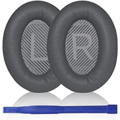 Aiivioll QC45 rezerves austiņas priekš Bose QuietComfort 45 (QC45) bezvadu austiņas, mīkstāka āda, augsta blīvuma trokšņu slāpēšanas putu ausu spilventiņu remonta daļa (pelēka)