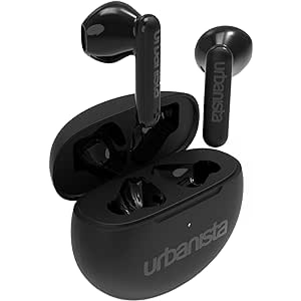 Urbanista Austin True bezvadu in-ear austiņas Bluetooth 5.3, IPX4 austiņas bezvadu ar diviem mikrofoniem, 20 stundu atskaņošanas laiks, skārienvadība, TWS USB C uzlādes futrālis, pusnakts melns