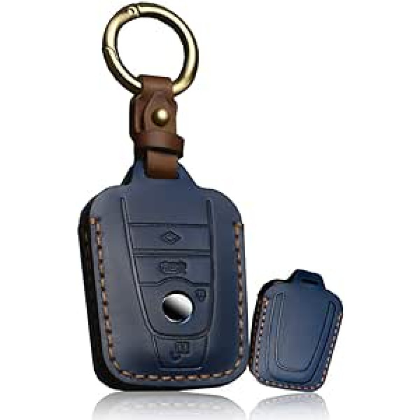 ontto Ādas automašīnas atslēgu korpusa vāciņš Der BMW i3 i8 2014 2016 2017 2018 Auto tālvadības pults Key Fob aizsargapvalks Key Case Key Box 4 pogas zils