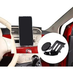 Aliuminio lydinio automobilinio telefono laikiklis prietaisų skydelio oro ventiliacijos telefono laikiklis, skirtas Fiat 500 2010-2015 GPS navigacijos tvirtinimo automobiliniai priedai visiems telefonams (E stilius)
