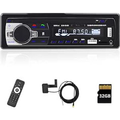 Podofo 1 DIN DAB+ automašīnas radio ar Bluetooth brīvroku komplektu ar 7 krāsām / USB x 2 / FM / AUX / TF / EQ / SWC MP3 atskaņotājs automašīnas radio + tālvadības pults