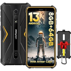 Ulefone Armor X12 Pro āra mobilais tālrunis Android 13 8GB + 64GB/256GB SD, astoņkodolu viedtālrunis bez līguma, 4860mAh 13MP + 8MP 5,45 collu HD+ IP68/69K ūdensizturīgs triecienizturīgs 4G divu SIM kartes sejas ID