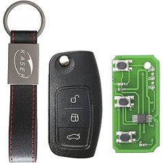 KASER Key tālvadības pults Ford ar elektronisko karšu retranslatoru 3 pogas Mondeo Focus Fiesta C Max S Max Galaxy (433MHz 4D63 80bits)