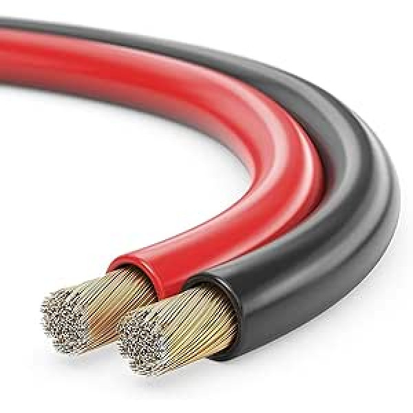 Sonero® 25 metri 2 x 4,00 mm² CCA skaļruņa kabelis/kastes kabelis, krāsa: sarkana/melna