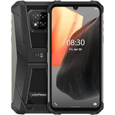 Ulefone Armor 8 Pro Android 11 āra viedtālrunis bez līguma, 6,1 collas HD+ IP68, ūdensizturīgs, robusts mobilais tālrunis, Helio P60 6 GB + 128 GB, 16 MP četrkāršu kamera, NFC GPS, sejas atbloķēšanas funkcija, melns pirkstu nospiedums