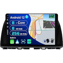 BXLIYER — [8G+256G, 8 kodolu] — Android 12 IPS automašīnas radio, kas paredzēts Mazda CX-5 (2013–2016) — bezvadu CarPlay/Android Car/DSP — LED kamera un mikrofons — 10,1 collas 2 DIN — DAB stūres vadība Ātrās sāknēšanas