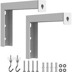 Faderr 1 pair universālais projektora ekrāns ar L mount regulējamu pagarinājumu ar āķa manuālo stiprinājumu pie sienas vai griestiem (balts)