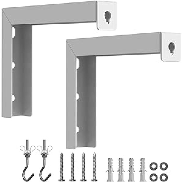 Faderr 1 pair universālais projektora ekrāns ar L mount regulējamu pagarinājumu ar āķa manuālo stiprinājumu pie sienas vai griestiem (balts)