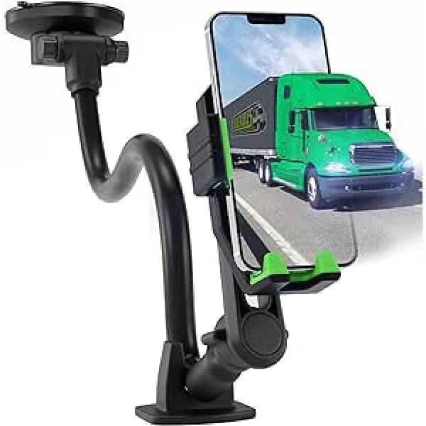 Laetass Mobile Phone Holder Truck Man, Mobile Phone Holder Car Suction Cup Gooseneck, Robust Mobile Phone Holder for Windscreens of Car Dashboards, 17.5 Inch iPhone and Samsung Compatible, Semi Truck