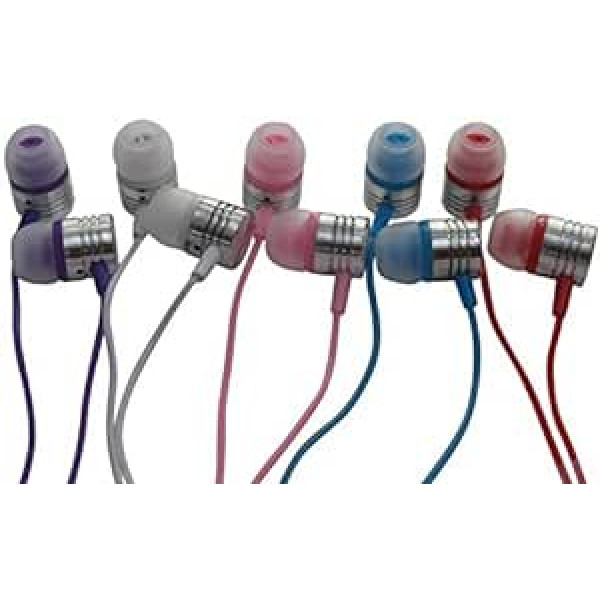 JustJamz Jelly Matt | 100 Stück | Bunte In-Ear-Ohrstöpsel | Großhandel Qualität Kopfhörer | 3,5 mm-Stereo-Bulk-Kopfhörer in Mehreren Farben | für Schulen, Kinder, Klassenzimmer und Bibliotheken