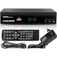 hd-line Tempo 4000 DVB-T2 imtuvas – HEVC/H.265 – H.264 / MPEG2 – MPEG4 / 1080i – 1080p Standartinis (Full HD 1080P, HDMI, SCART, USB 2.0) – Automatinis diegimas Juoda