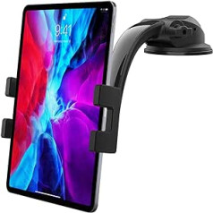 woleyi Car Mount planšetdatora informācijas panelis, planšetdatora un mobilā tālruņa turētāja automašīnas piesūceknis ar īpaši stabilu ierīci iPad Pro 12.9 Air Mini 5 4 3 2, Galaxy Tabs, iPhone More 4–13 collu viedtālrunis un planšetdato