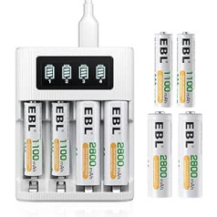 EBL 409 LCD battery charger 4 compartments.