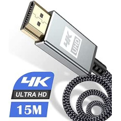 sweguard 4K HDMI kabelis 4K @ 60Hz 18 Gbps liela ātruma HDMI 2.0 neilona pīts kabelis ar apzeltītu savienotāju ar Ethernet audio atgriešanas kanālu saderīgs ar video 4K UHD 2160p HD 1080p