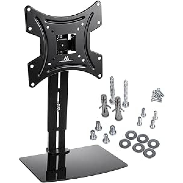 Maclean MC-451 TV Wall Mount with Shelf, TV Bracket up to 20 kg, Max. Versa 200 x 200 15-42 Inch, Shelf up to 5 kg, LCD LED QLED OLED Plasma TV Mount