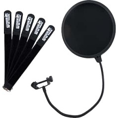 Keepdrum EMH019 Pop Filter dubultā neilona ekrāna Shied Pop filtrs + kabeļu saites