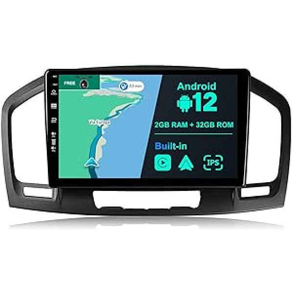 JOYX Android 12 automašīnas radio, kas piemērots Opel Holden Insignia (2008-2014) - atpakaļgaitas kamera bez maksas - 2G + 32G - 9 collas 2,5D - 2 DIN - atbalsta DAB stūres vadību 4G WiFi Bluetooth Carplay Android