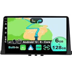 BXLIYER — 6G+128G — Android 12 IPS automašīnas radio, kas piemērots Citroen Berlingo (2018-2020) — bezvadu CarPlay/Android Car/DSP — LED kamera un mikrofons — 9 collu 2 DIN — DAB stūres vadība Fast Boot 360