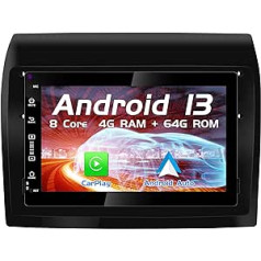 OVRICH Android 13 Car Radio Multimedia ar Wireless CarPlay, Android Car, GPS navigācija, Bluetooth, WiFi, 4G, SWC, FM radio, atpakaļgaitas kamera Fiat Ducato Citroen Jumper Peugeot Boxer