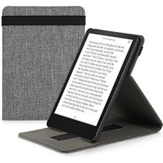 kwmobile Case Compatible with Amazon Kindle Paperwhite (11th Gen - 2021) - Strap Stand - e-Reader Protective Case - Grey