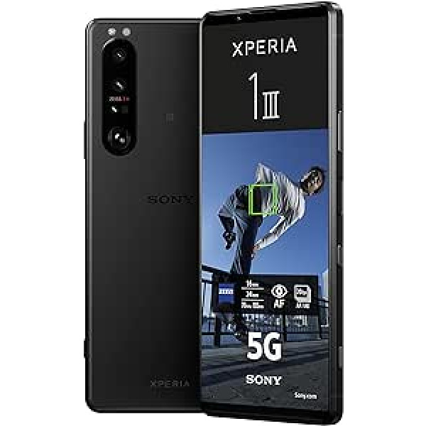 Sony Xperia 1 III - 6.5 inch 21:9 CinemaWide™ 4K HDR OLED display - 120Hz refresh rate - four lens options - Android 11 - SIM free - 12GB RAM - 256GB memory - dual SIM hybrid * - black