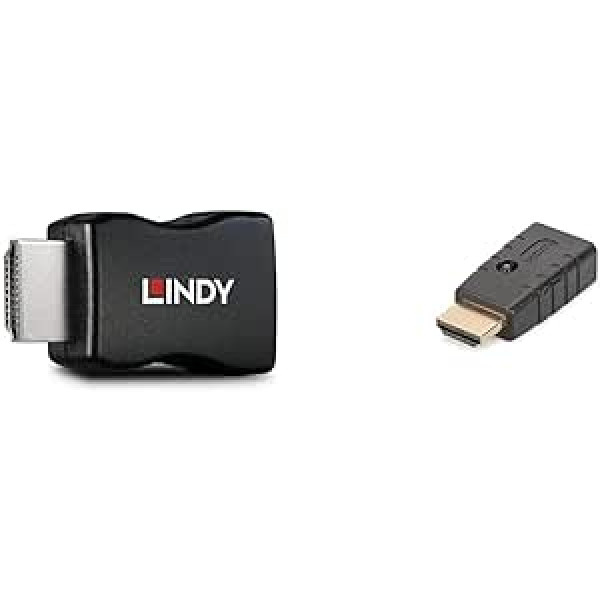 LINDY 32104 HDMI 10.2G EDID emulators, melns un DIGITUS 4K HDMI EDID emulators, paplašinātājam — Schwarzitcher, sadalītājs, matricas pārslēdzējs, melns