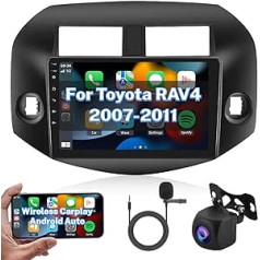 Automašīnas radio priekš Toyota RAV4 2007-2011 Android radio Apple Carplay Android Car 10,1 collu skārienekrāns 2 DIN automašīnas radio GPS Navi, Bluetooth, WiFi, HiFi, FM RDS radio atpakaļgaitas kamera Toyota RAV 4