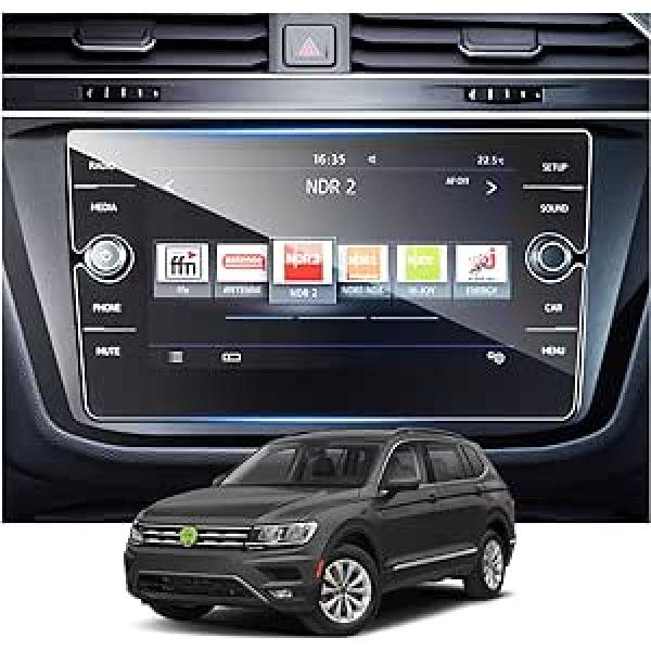 RUIYA 8 collu VW Tiguan 2 MK2 GTE Allspace 2017-2023 navigācijas ekrāna aizsargs, kas saderīgs ar VW Tiguan 2 GPS ekrāna aizsargu 9H skrāpējumiem izturīgs pret pirkstu nospiedumiem Tiguan 2 aizsargplēve automašīnai